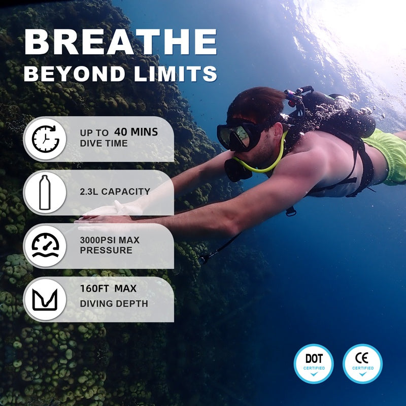 DEDEPU D600 2.3l scuba tank gear